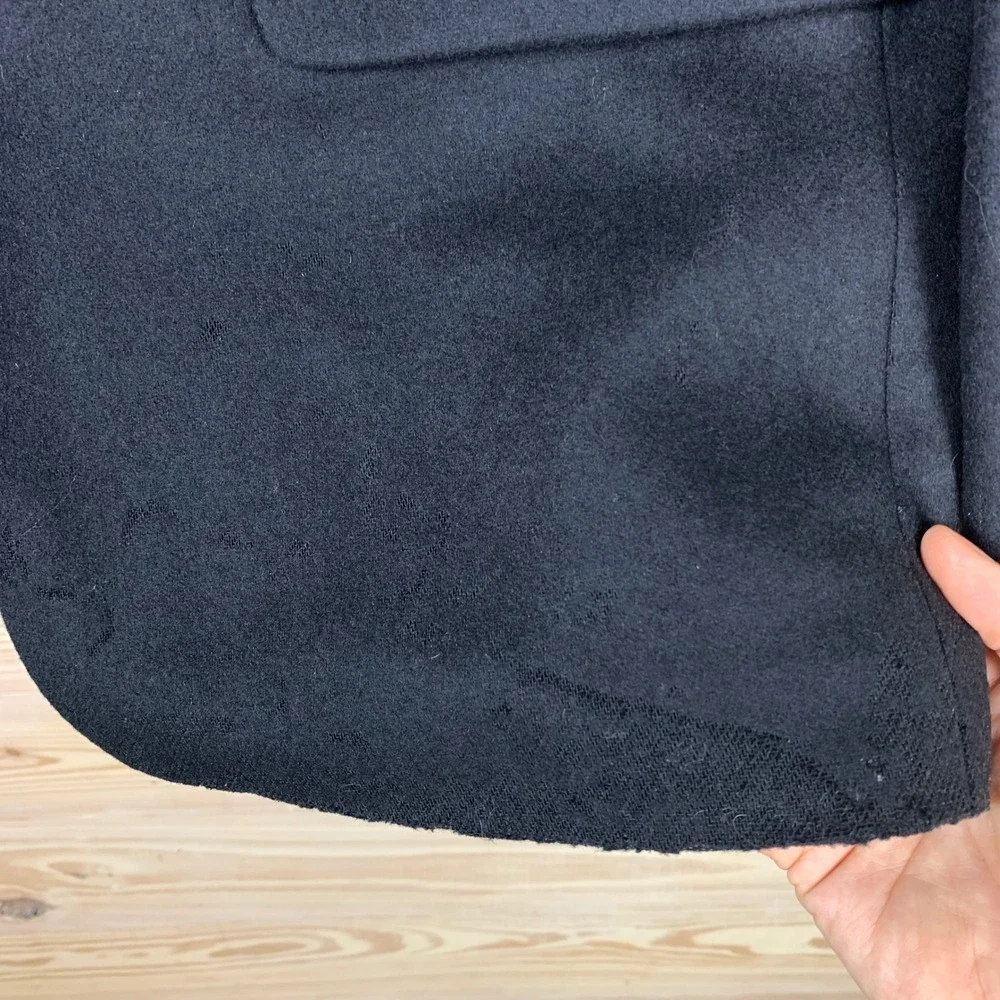 L.L. Bean Blazer Mens 38-REG Navy Blue Wool Cashmere Suede Elbow Patch